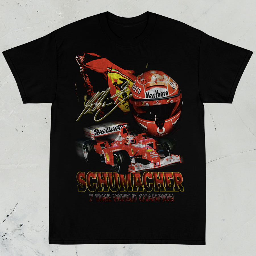 MICHAEL SCHUMACHER T-Shirt Vintage 90s Made in Italy Rouge Noir