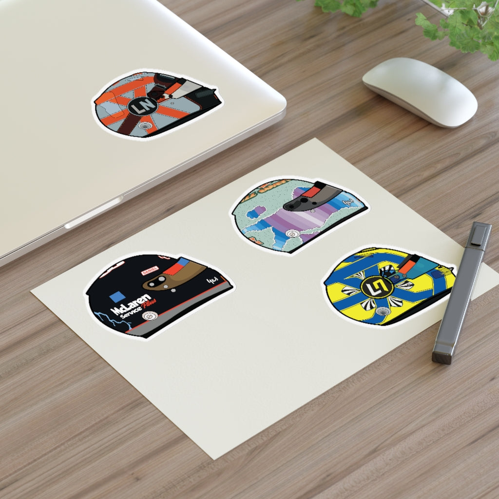 Lando Norris and Daniel Ricciardo - Mclaren Helmet Sticker Sheet