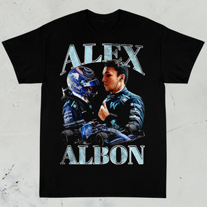 Alex Albon Vintage Formula 1 Shirt. Featuring Albon on his Williams Racing team.