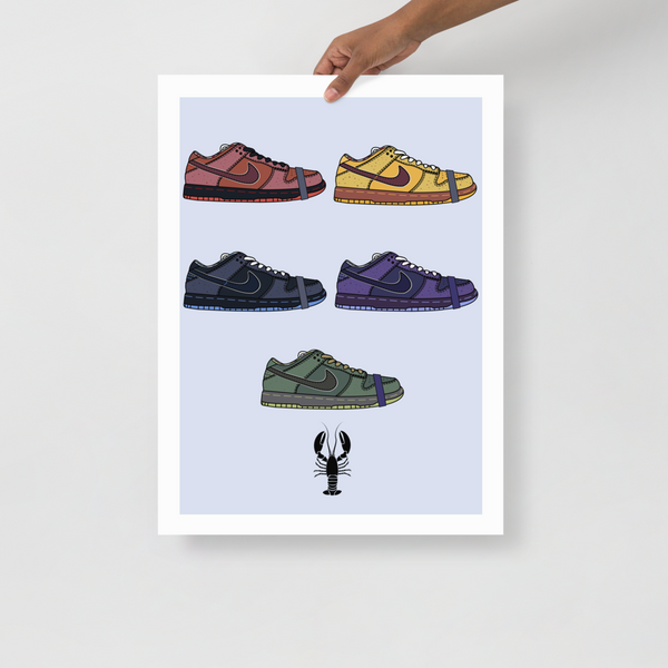 Nike SB Lobster Pack Sneaker PosterPosters Prints Visual Artwork GPS Vintage Design